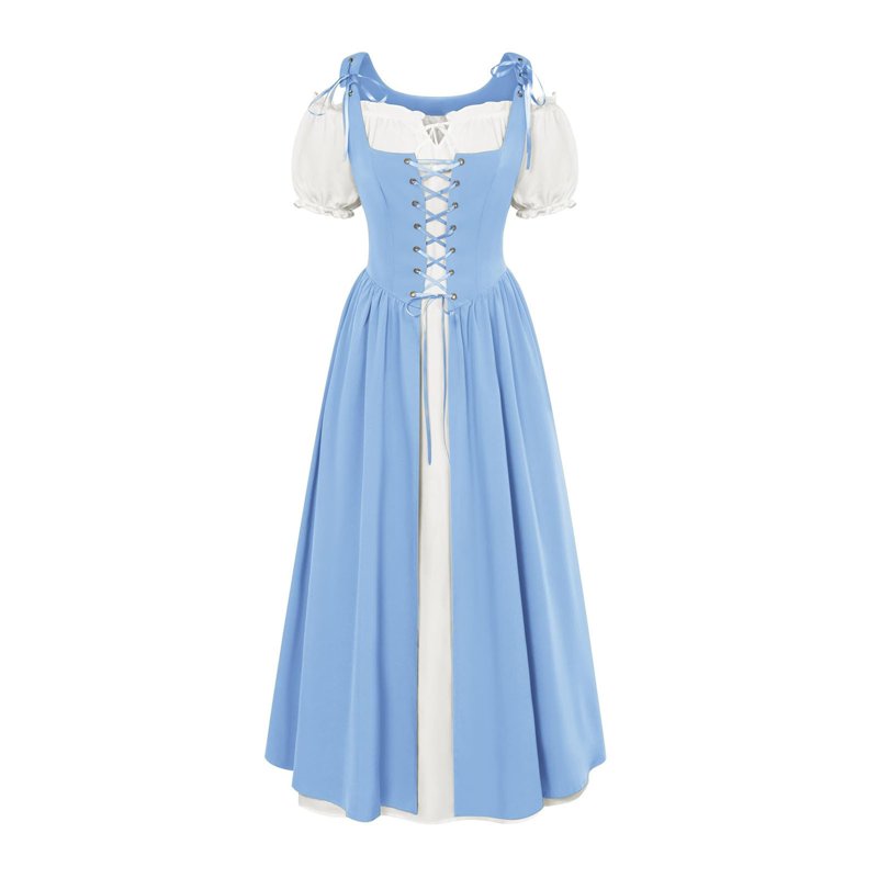 Women’s Renaissance Costume Dress - Light Blue Medieval Gothic Gown - Size L - Variation AA