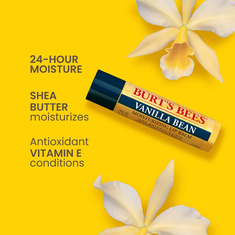 Natural Moisturizing Lip Balm - Vanilla Bean - 3 Pack