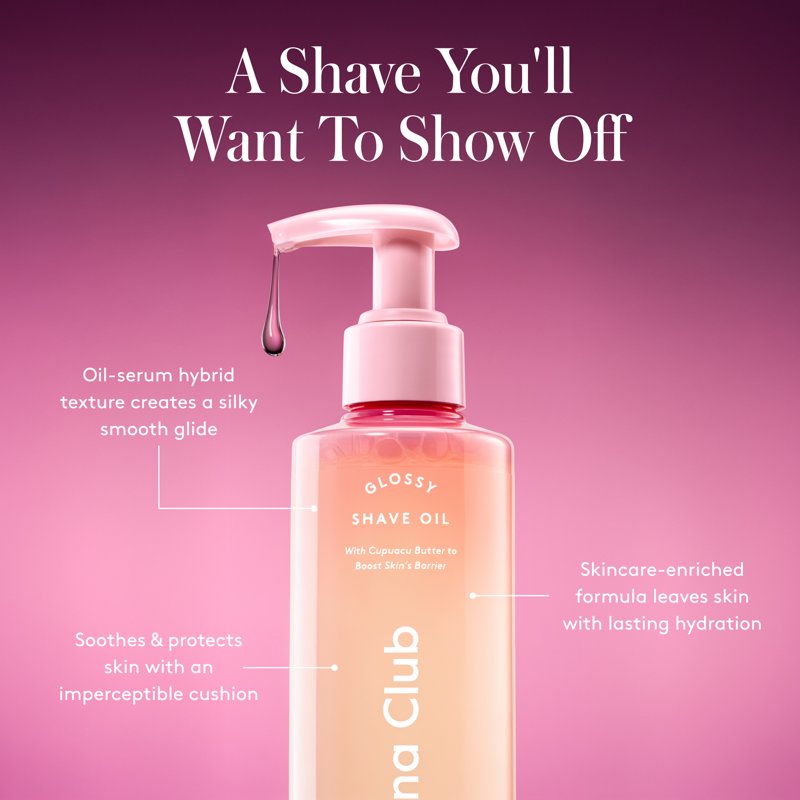 Glossy Shave Oil for Women - Hydrating Oil-Serum Hybrid, 8 Fl Oz