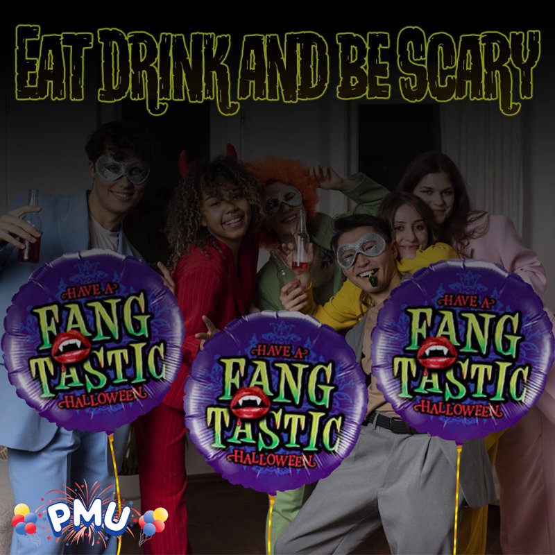 Fangtastic Halloween 18 Inch Mylar Foil Balloon - 25 Pack - Brand PMU