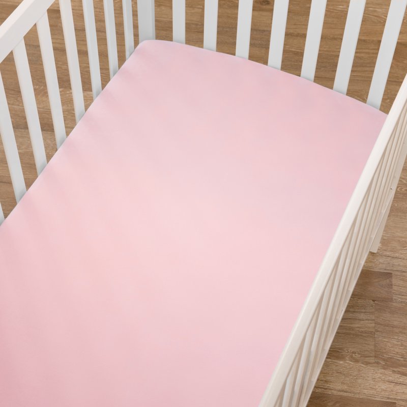 Pink Fitted Crib Sheet 100% Cotton Jersey - Soft, Breathable, Hypoallergenic Baby Bedding