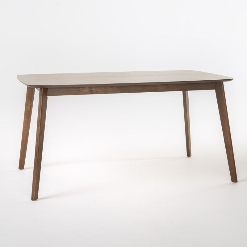 Mid-Century Modern 5-Piece Dining Set - Dark Gray & Natural Walnut