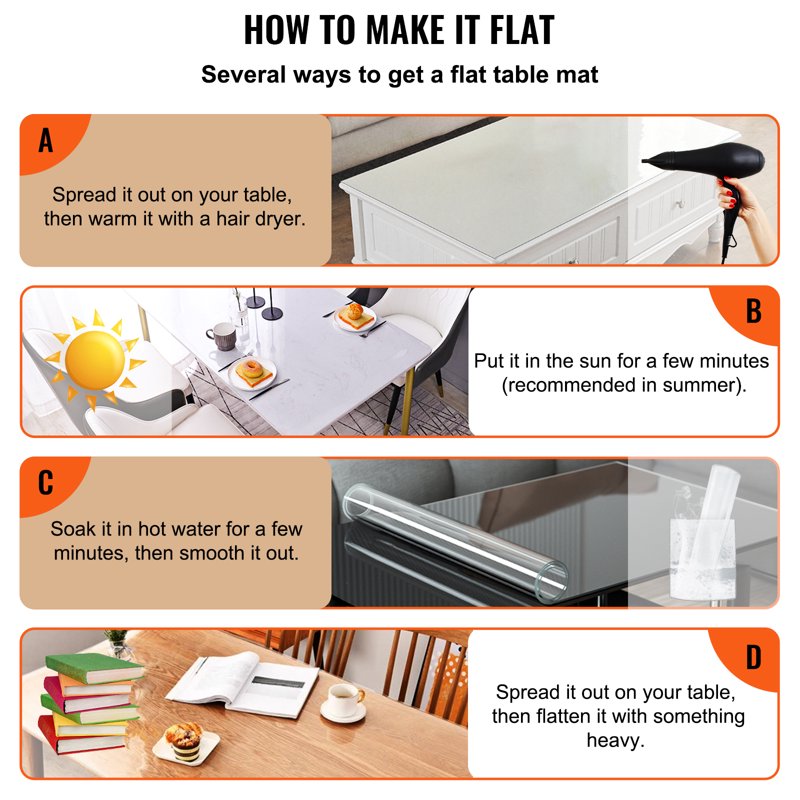 Clear Table Cover Protector 96" x 46" - 2mm Thick PVC Desk Pad
