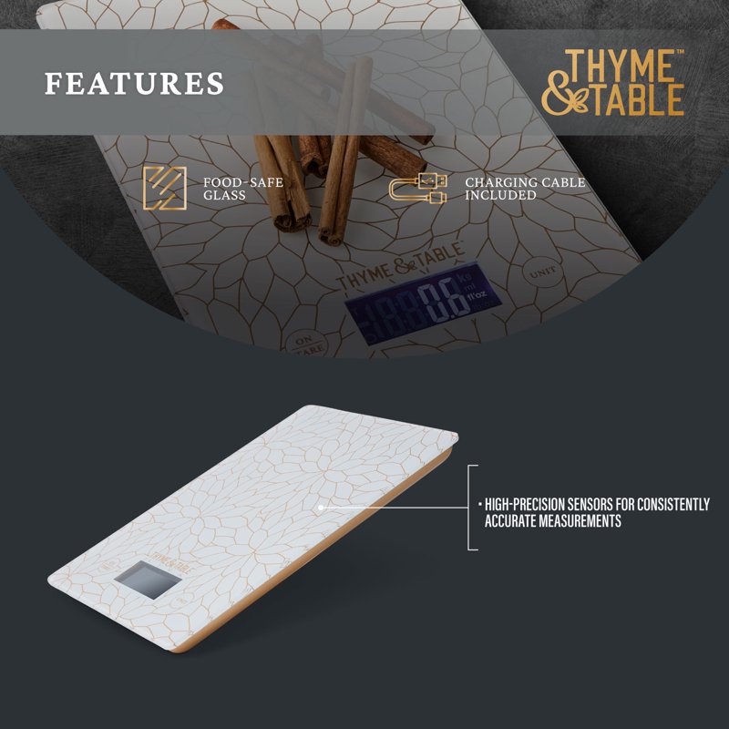 Digital Kitchen Scale with Food-Safe Glass Surface