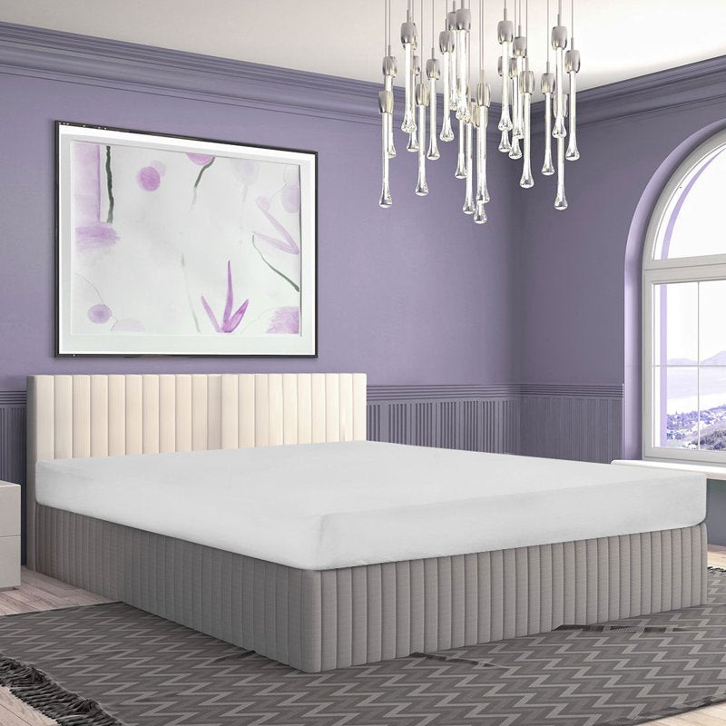 King Size Brushed Microfiber Fitted Sheet Bed Cover White - Durable & Soft