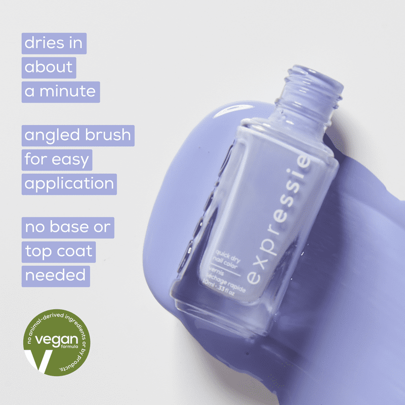 Quick Dry Nail Polish - 1-Step Fast Drying Formula with Angled Brush