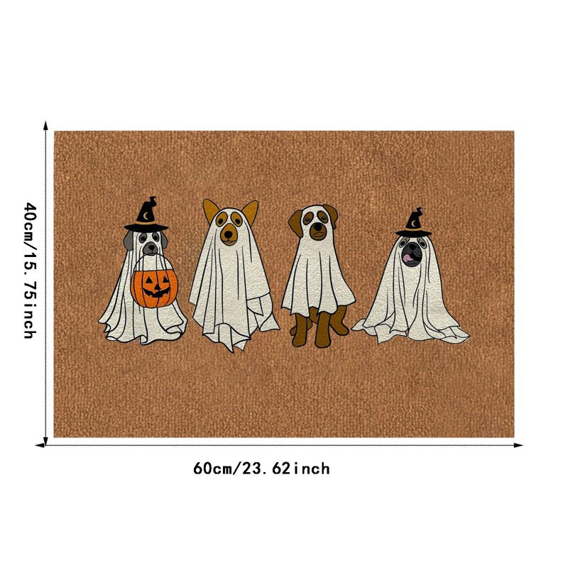 Halloween Ghost Dog Doormat - Indoor Outdoor Pet Entry Rug for Dog Lovers