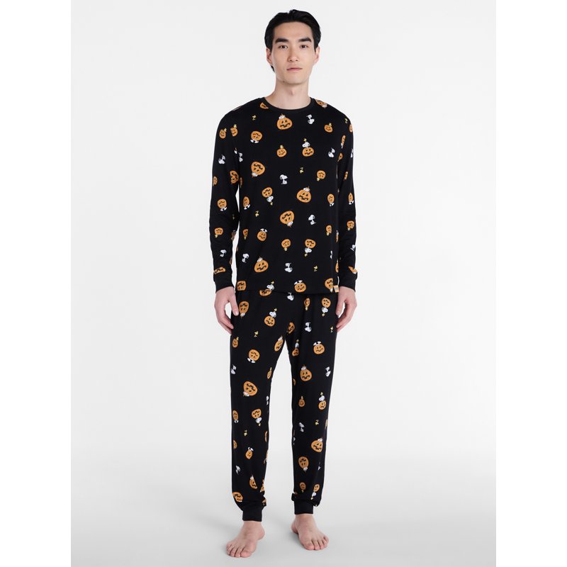 Women’s Snoopy Halloween Pajama Set - Long Sleeve Top & Pants, Size M, Matching Family Sleepwear