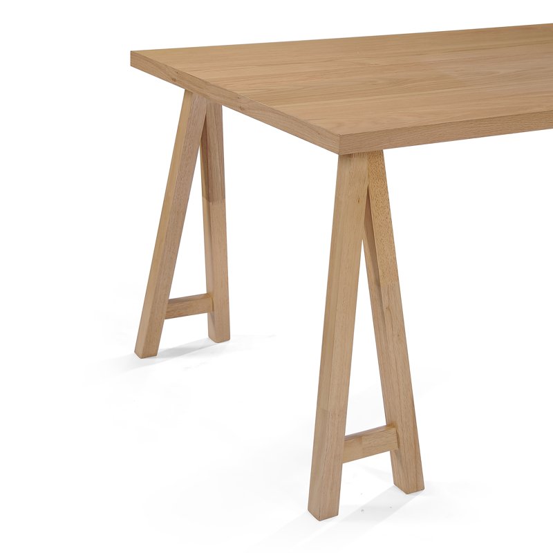 Mid-Century Modern 7 Piece Dining Set - Dark Gray & Natural Oak