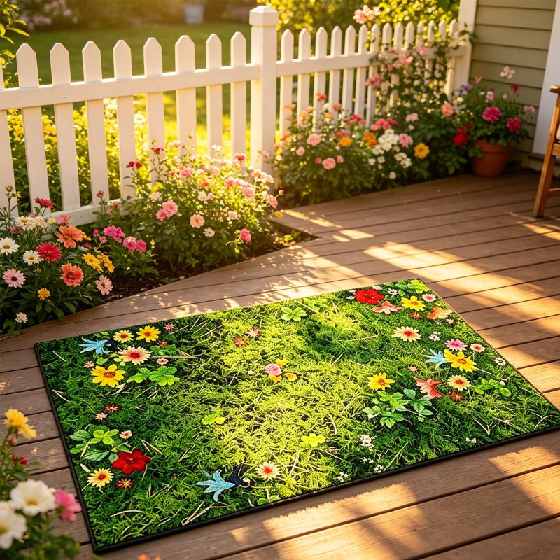 Outdoor/Indoor Spring Floral Welcome Doormat - Variation O, 19.7x31.5 in
