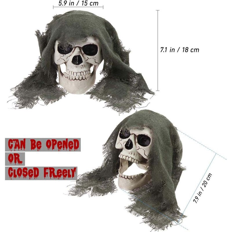 Outdoor Halloween Skeleton Ground Stakes with Skull and Bones Set