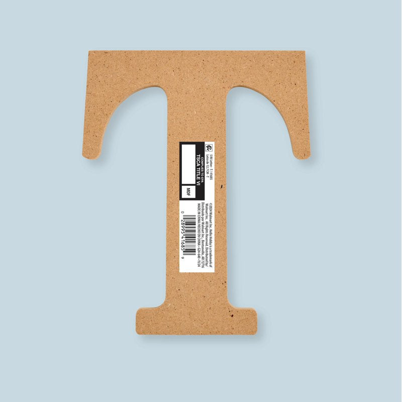 5-Inch Wooden Letter T - Unfinished MDF Craft Letters for DIY Projects