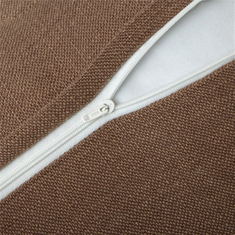 Farmhouse Linen Tassel Throw Pillow 18x18 Brown - 2 Pack
