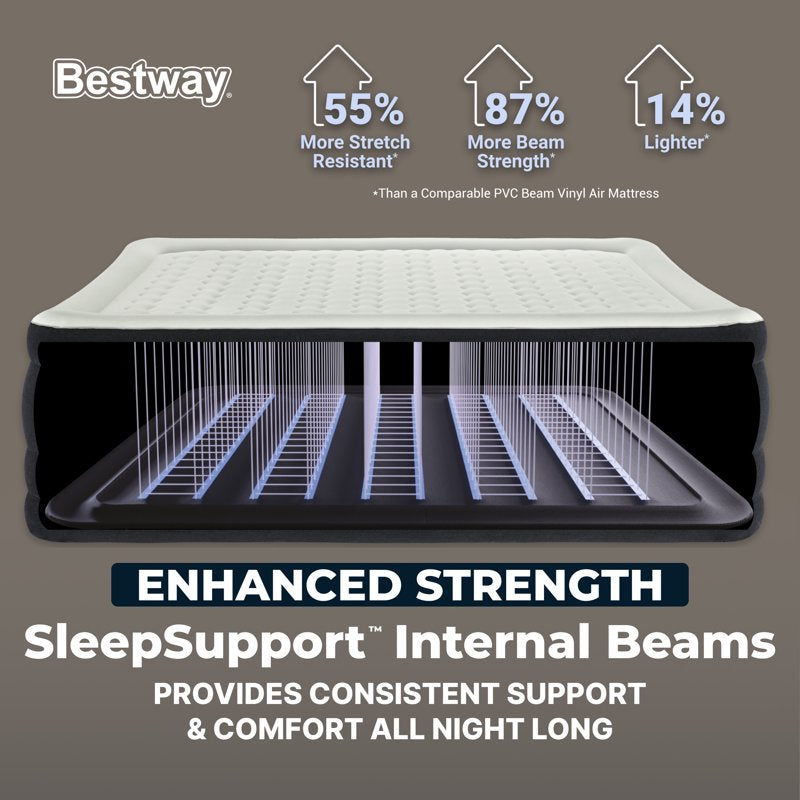 Queen Air Mattress with Built-In AC Pump - SleepSupport by Bestway