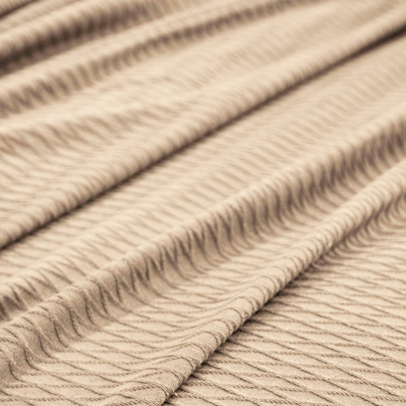 All-Season Cotton Bed Blanket - Twin, Khaki - Superior Diamond Weave