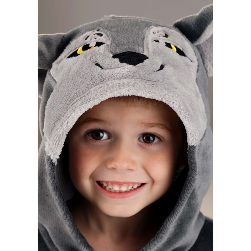 Toddler Wolf Costume - Plush Animal Jumpsuit for Kids, Cozy & Durable
