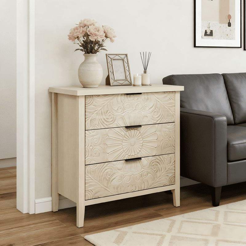 3 Drawer Storage Cabinet - Timeless Farmhouse Style