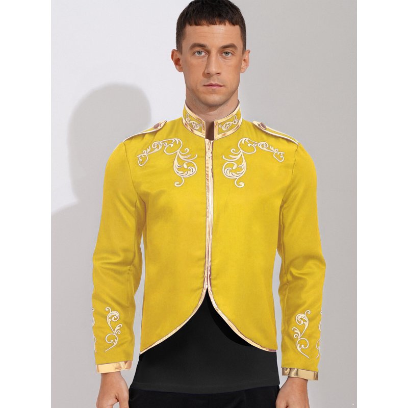 Medieval Prince Costume Coat for Men - Royal Renaissance Style, Yellow, L