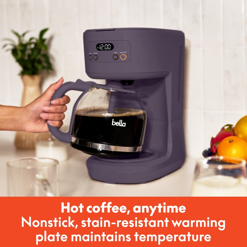 12-Cup Programmable Drip Coffee Maker with Glass Carafe - Plum