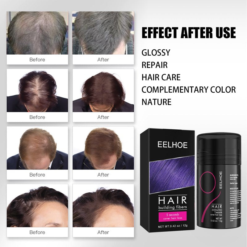Dark Brown Hair Building Fibers Powder - Instant Volume for Thinning Hair