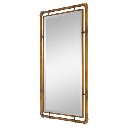 Copper Wall Mirror - 205 x 33 Inches Industrial-Style Accent Mirror - Aspire Home Accents