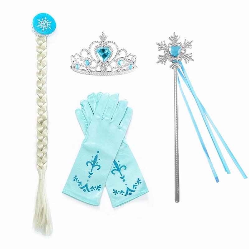 Girls Elsa Costume Dress with Accessories - Snow Queen Act 2, 110cm, Variation of THIS listing