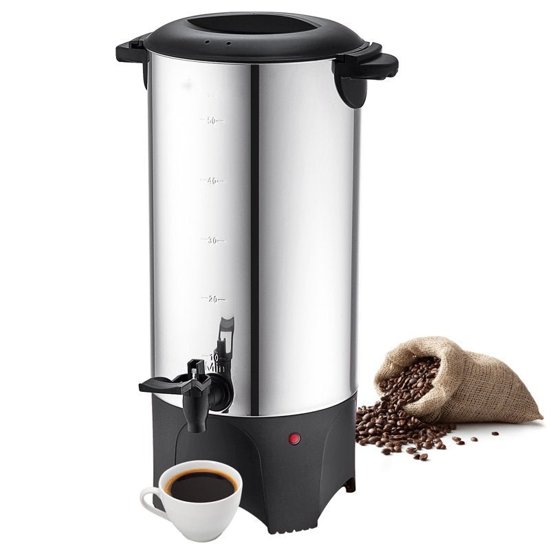 50-Cup Stainless Steel Coffee Urn - Electric Brewing Server