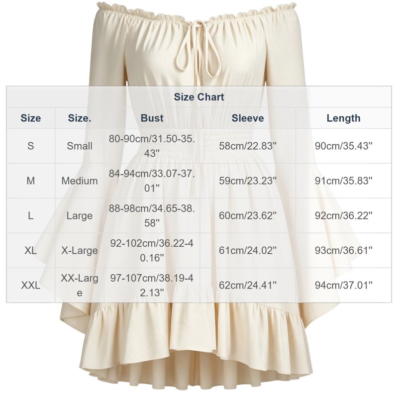 Beige Women's Gothic Pirate Off Shoulder Mini Dress XL Halloween Costume