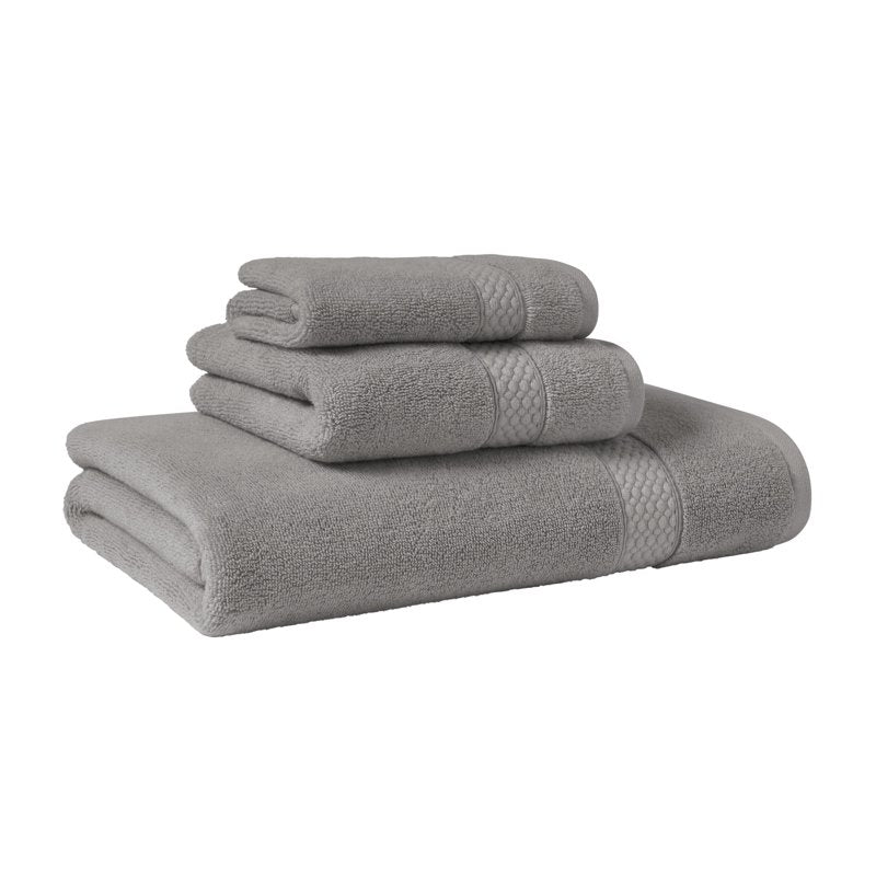 Beautiful by Drew Barrymore Charcoal Gray Dobby Hand Towel - 100% Cotton, 28x16 Inches, Variation of THIS Listing