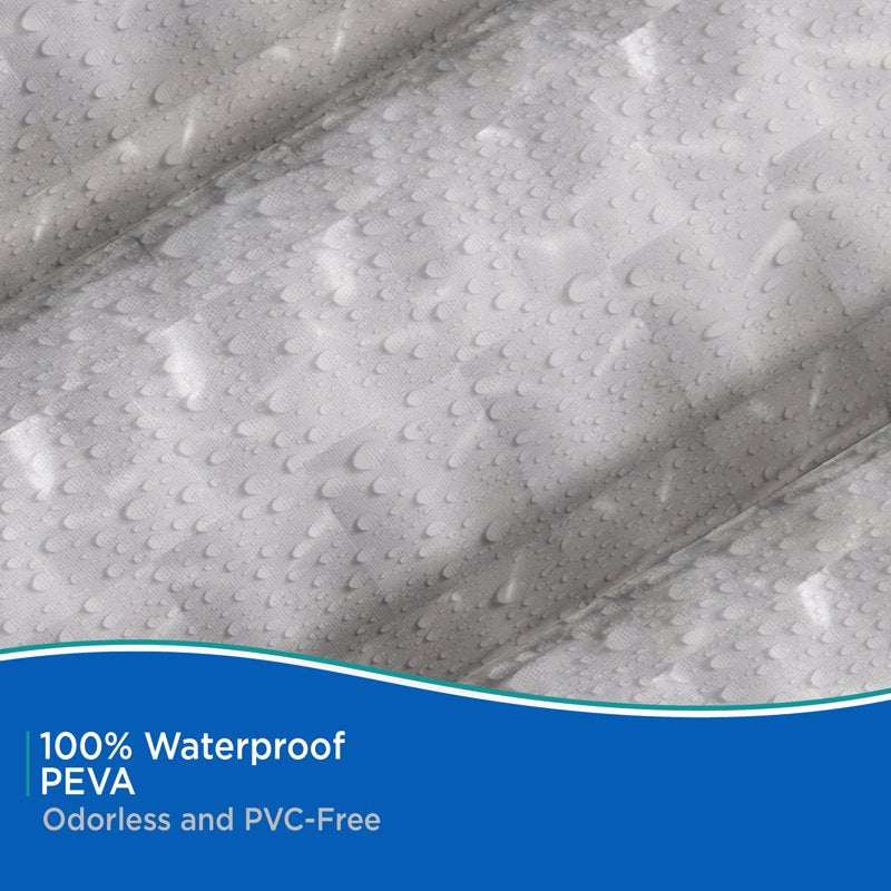Kenney Medium Weight Embossed PEVA Shower Curtain Liner - Gray, 70x72 Inches