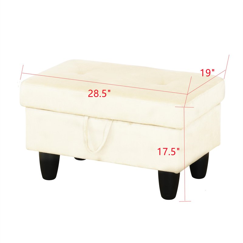 Lift-Top Storage Ottoman Bench - Leather, 30 Gallons, Multiple Colors