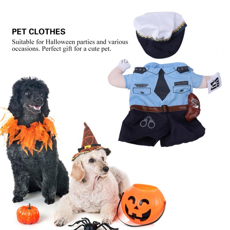 Pet Police Costume for Cats and Dogs Halloween Dress-Up - Penalty Police Uniform