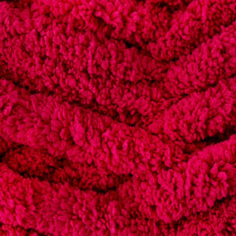 Super Bulky Chenille Yarn - Fuchsia Flame, 31.7 Yards, Soft Polyester