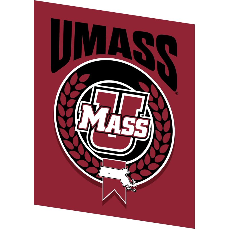 University of Massachusetts NCAA Apex Silk Touch Sherpa Throw 50x60 Inches - Officially Licensed