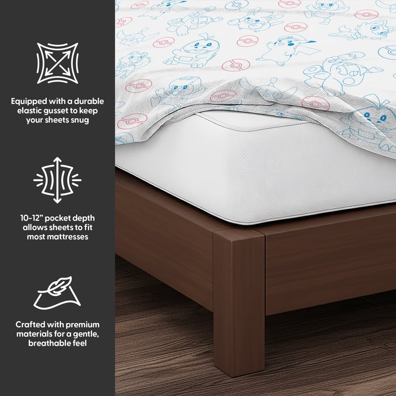 Pokemon On The Horizon Twin Sheet Set - 3 Piece Kids Bedding - Variation: Twin