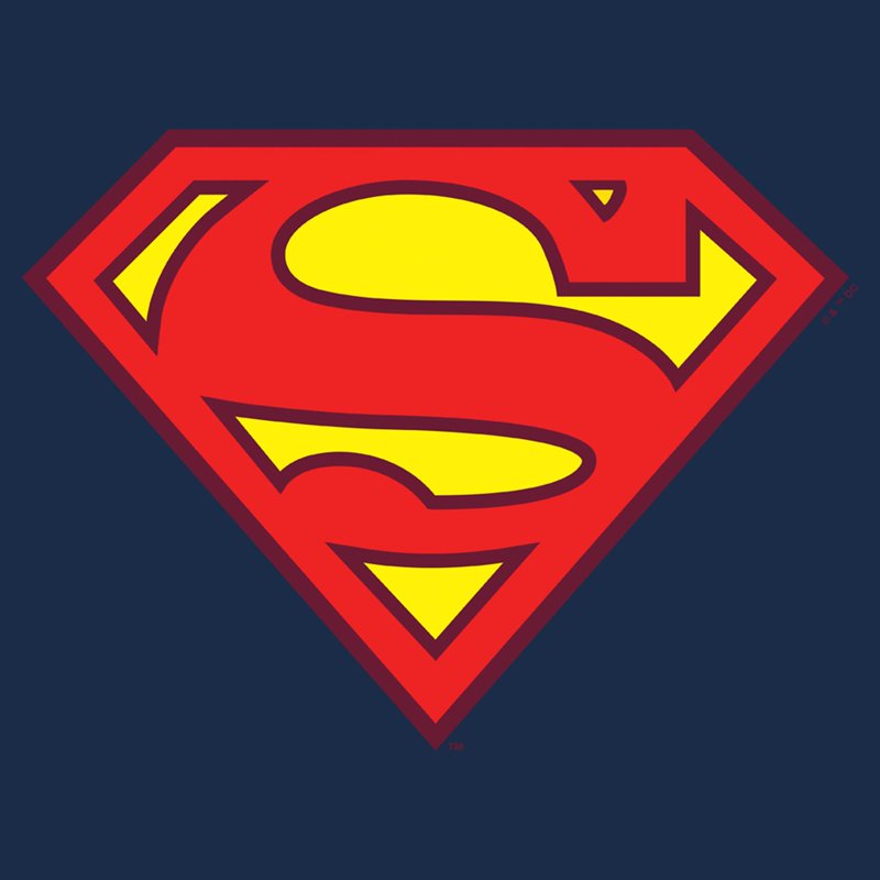 Men's Superman Bright Comic Logo T-Shirt Navy Blue Heather S - Official Apparel