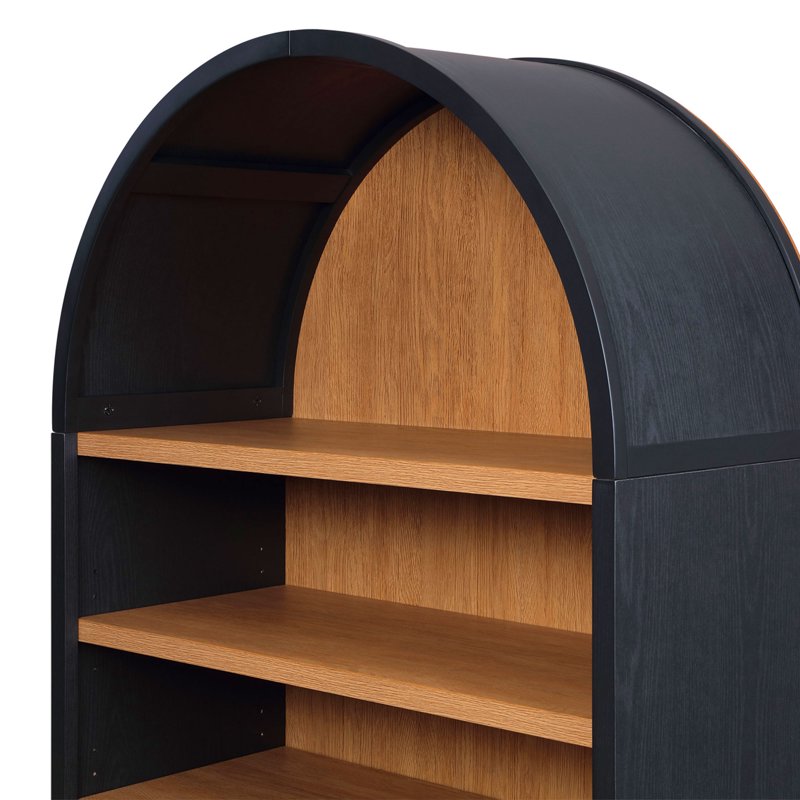 Open Arch Bookcase with Adjustable Shelves - Multiple Colors