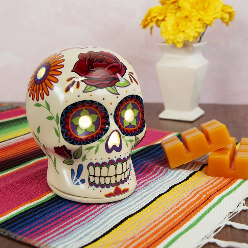 Wax Melt Warmer - Day of The Dead Flor De Muerto Scented Wax Cube Diffuser