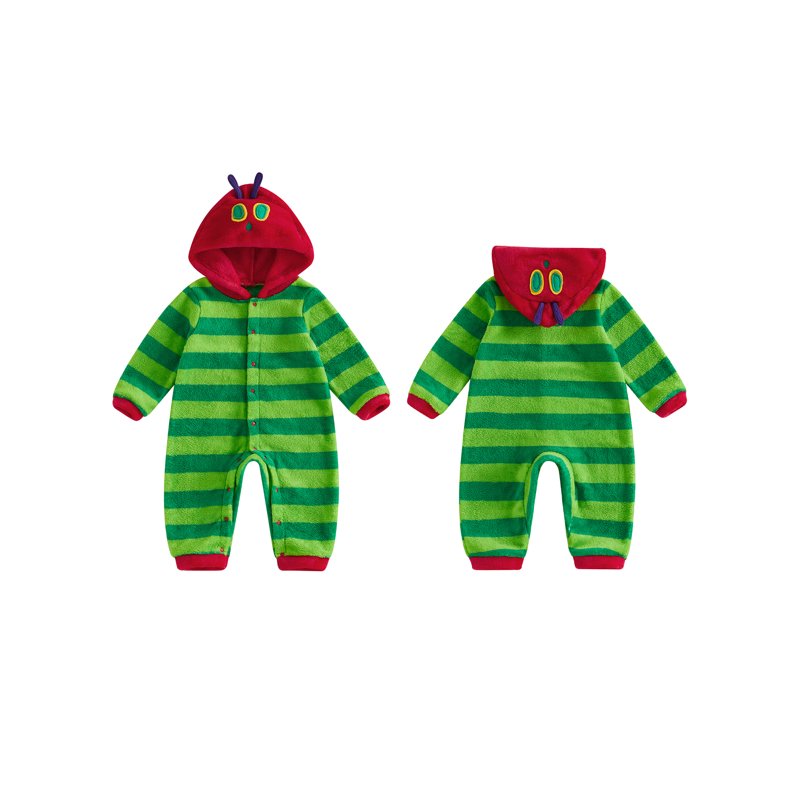 Green Toddler Baby Caterpillar Fleece Jumpsuit Halloween Costume 12-18 Months