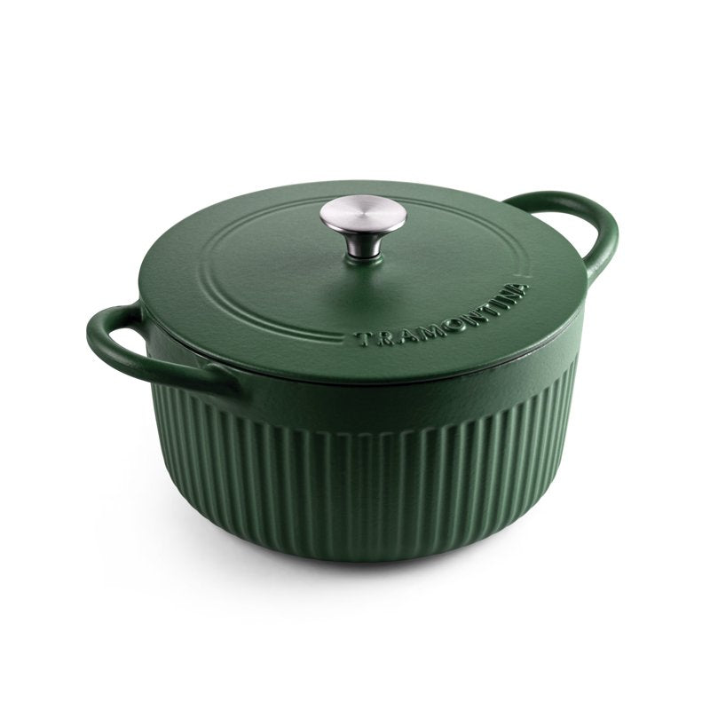 5.5 Qt Enameled Cast Iron Dutch Oven with Lid - Green