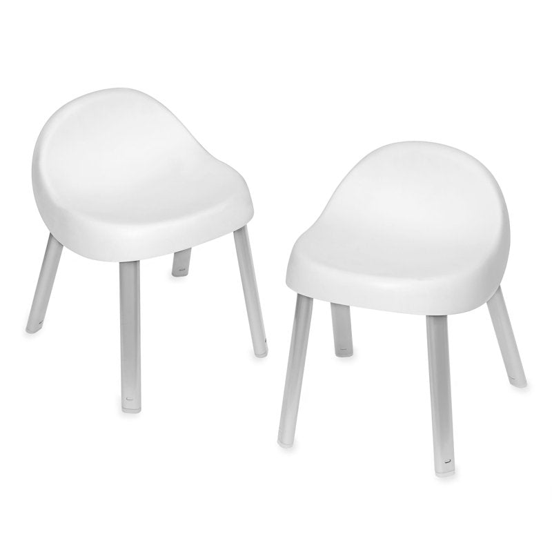 Kids Chair Set - Ergonomic Design with Metal Legs - White
