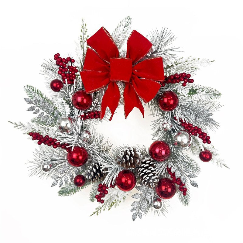 Christmas Wreath Outdoor Artificial Garland with Pine Cones & Berries - Festive Decor
