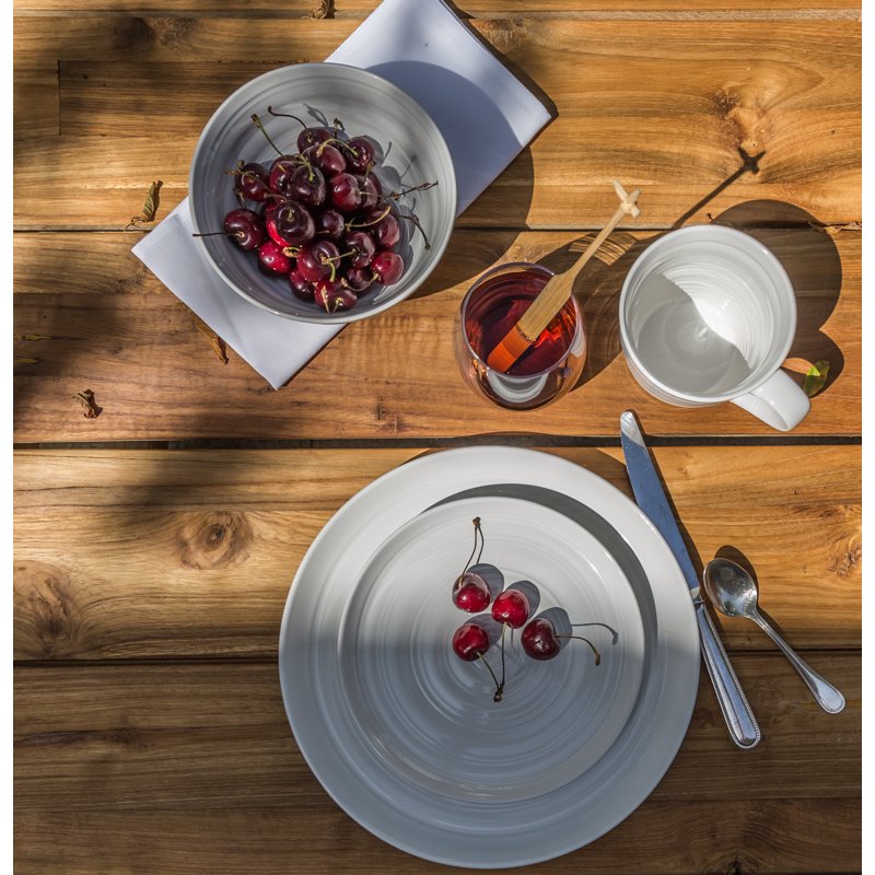 16-Piece White Dinnerware Set - Farmhouse Style