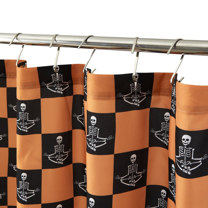 Skeleton Checkered 14-Piece Bath Set with Shower Curtain and Rug
