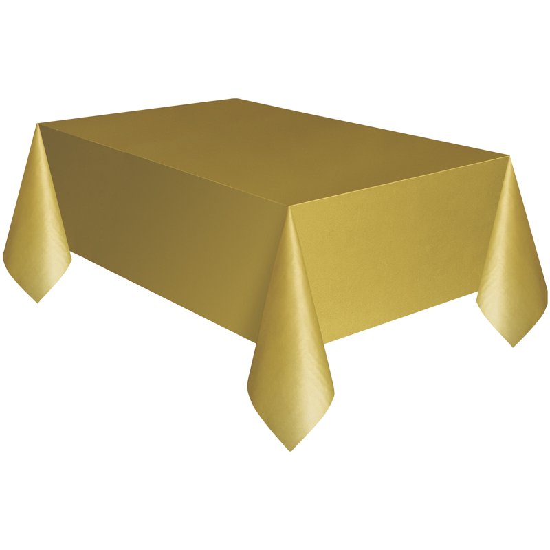 Gold Rectangular Plastic Table Covers - 3 Count 54" x 108"