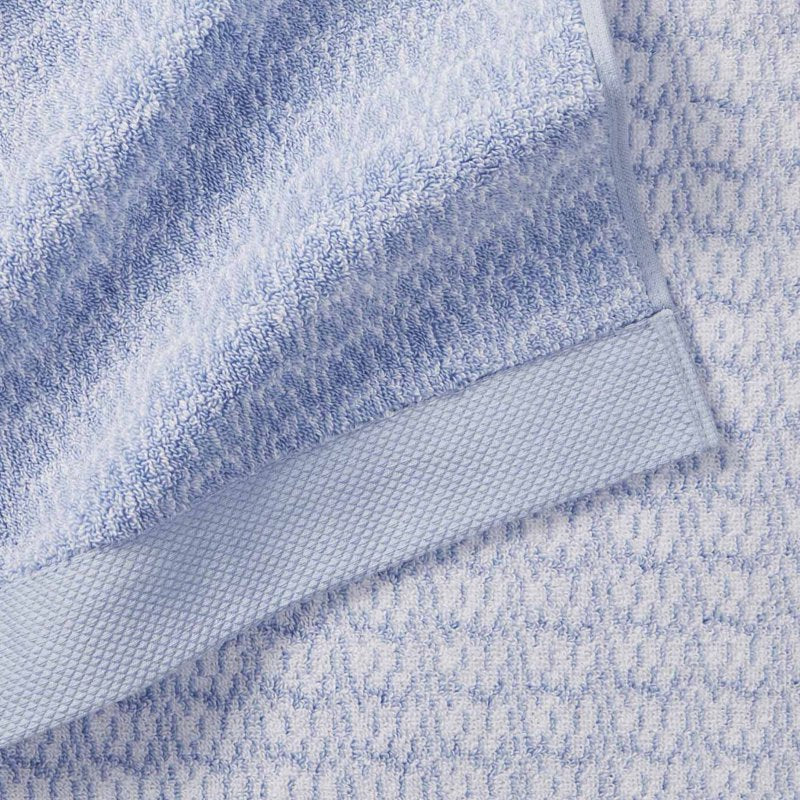 6-Piece Cotton Bath Towel Set - Blue Water, Soft & Absorbent, Melange Style