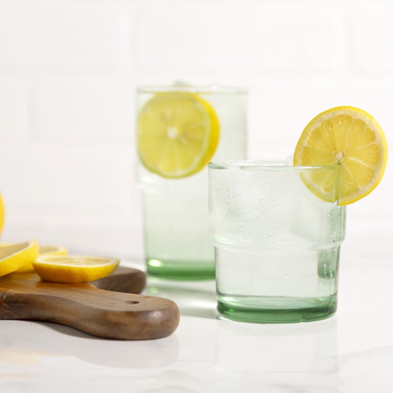 Recycled Green Glassware - 10 oz, 4 Pack - Eco-Friendly 2 Pack