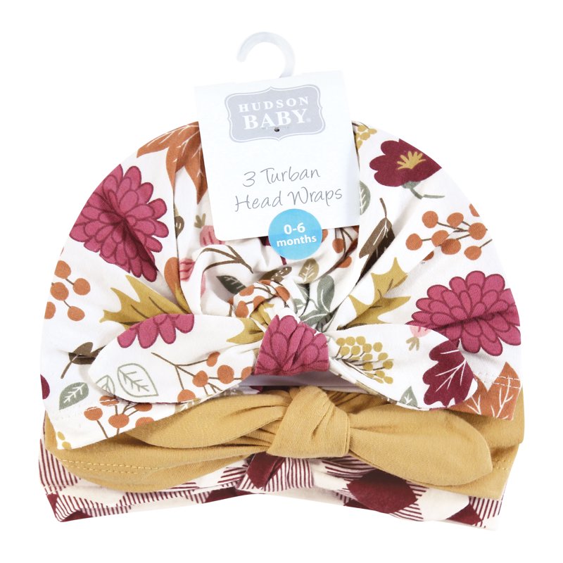 Infant Girls Stretchy Cotton Turban Headwraps - Soft Baby Hair Accessories