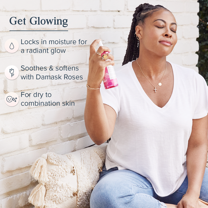 Rosewater & Glycerin Hydrating Facial Mist for Dry Skin, 8oz