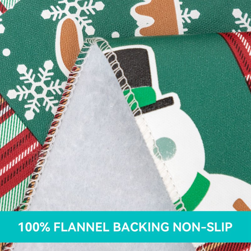 Waterproof Elk Green Christmas Tablecloth 60x120 Inch Vinyl